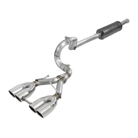 AFE 304 Stainless Steel, With Muffler, 2.5 Inch Pipe Diameter, Single Exhaust With Quad Exit 49-38071-P